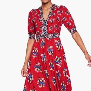 Boden Lily Floral Short Sleeve Dress Size 10R